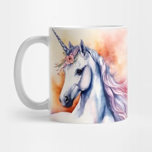 Watercolor fantasy unicorn with flowers Mug